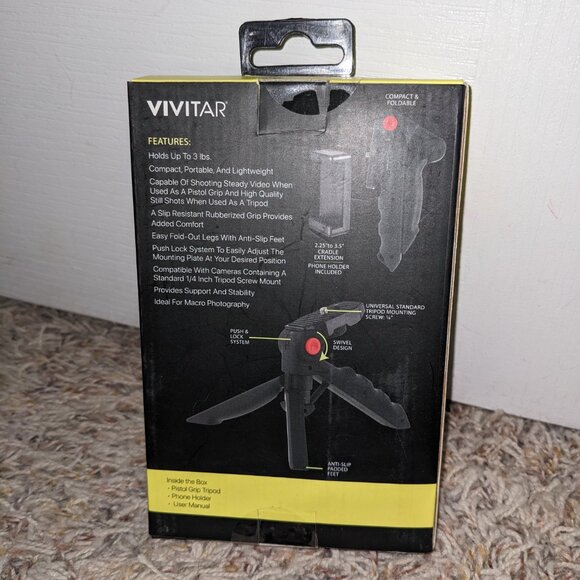 Vivitar NWB Pistol Grip Tripod - Picture 2 of 2